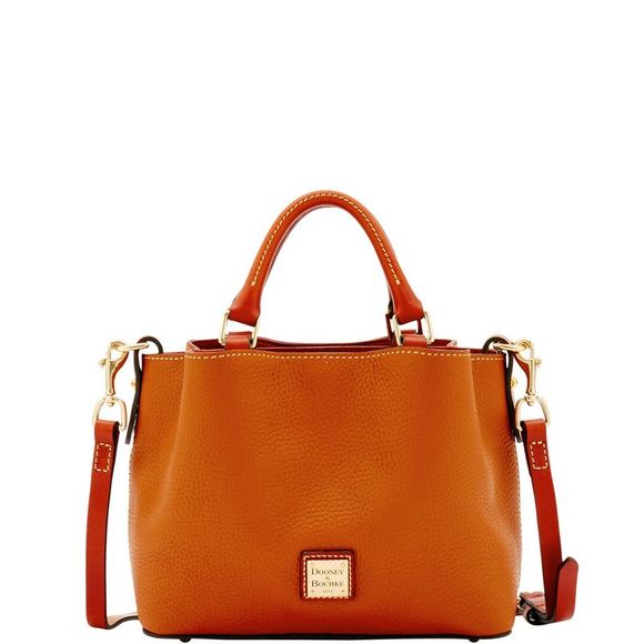 Dooney & Bourke Handbags - Dooney & Bourke Pebble Grain Mini Barlow Top Handle Bag - Caramel